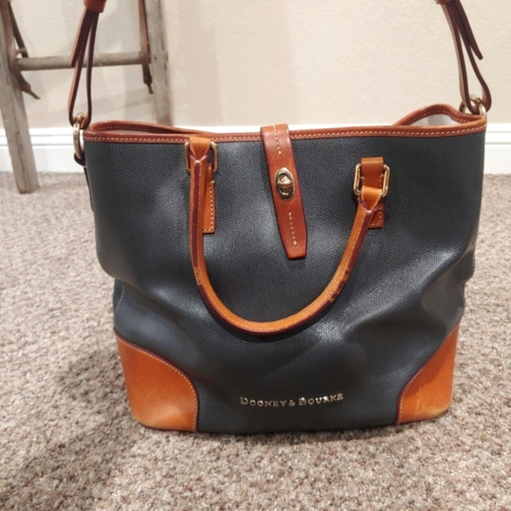 Dooney & Bourke Green & Brown Leather Handbag